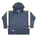 HELLY HANSEN Mens Blue & Cream Outdoor Jacket XL Nylon Hooded Zip Colourblock