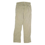CARHARTT Mens Cotton Blend Beige Regular Fit Straight Leg Trousers W34 L32