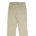CARHARTT Mens Cotton Blend Beige Regular Fit Straight Leg Trousers W34 L32