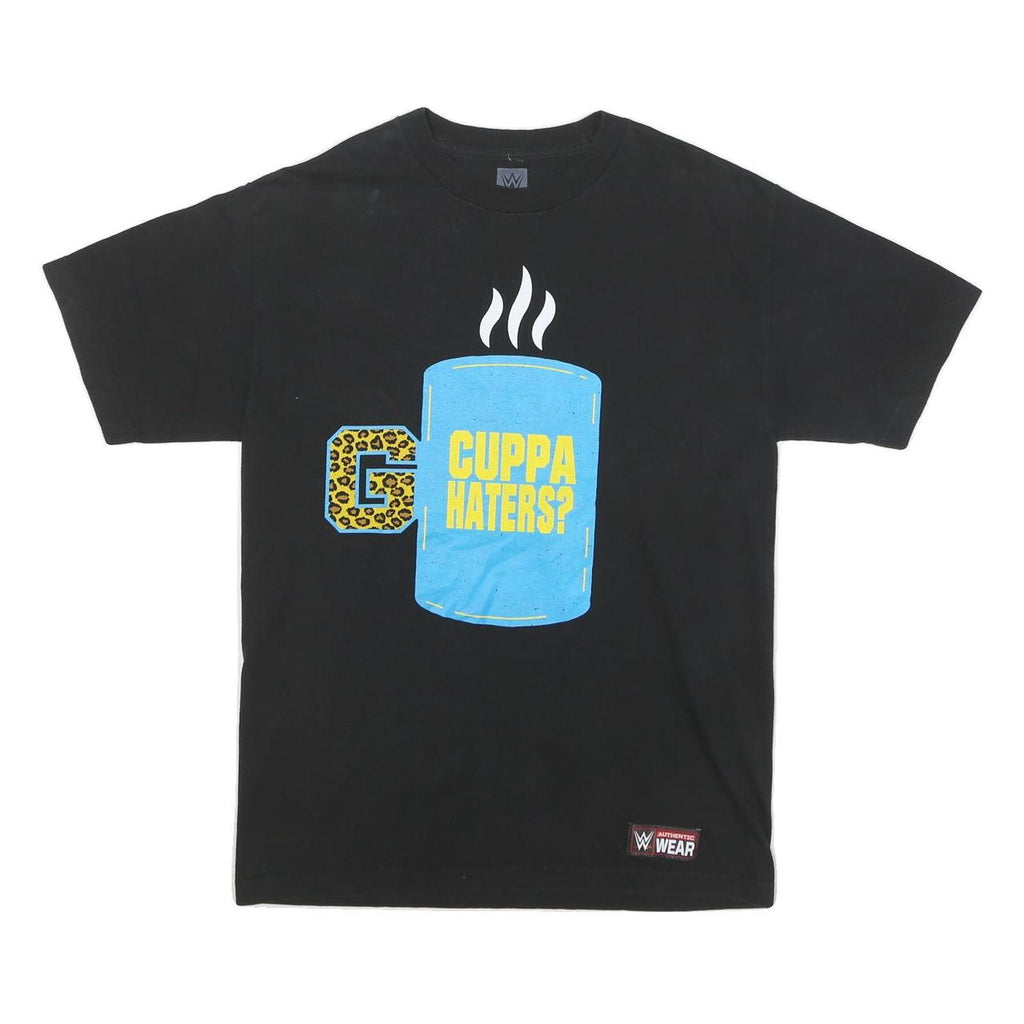 WWE Mens Black Cuppa Haters Graphic T-Shirt M Short Sleeve Crew Neck Cotton
