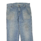 CARHARTT Mens Regular Fit Blue Denim Jeans W36 L30 Workwear Zip Closure