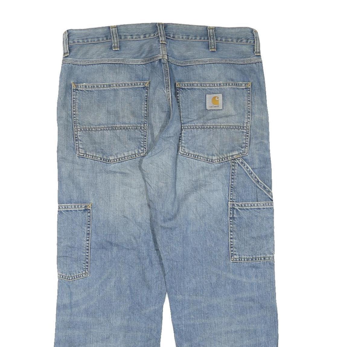 CARHARTT Mens Regular Fit Blue Denim Jeans W36 L30 Workwear Zip Closure