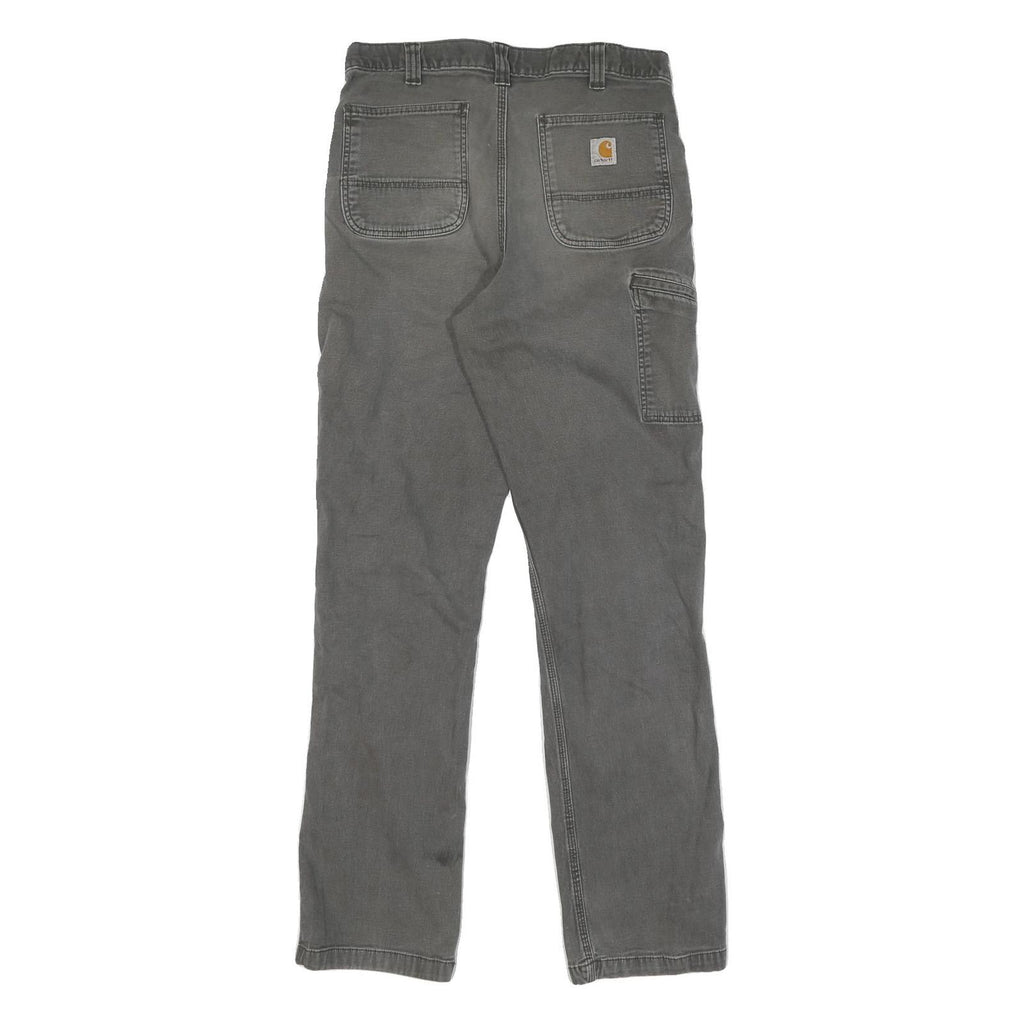 CARHARTT Mens Jeans Grey Regular Fit Straight Denim W34 L36 Workwear Utility