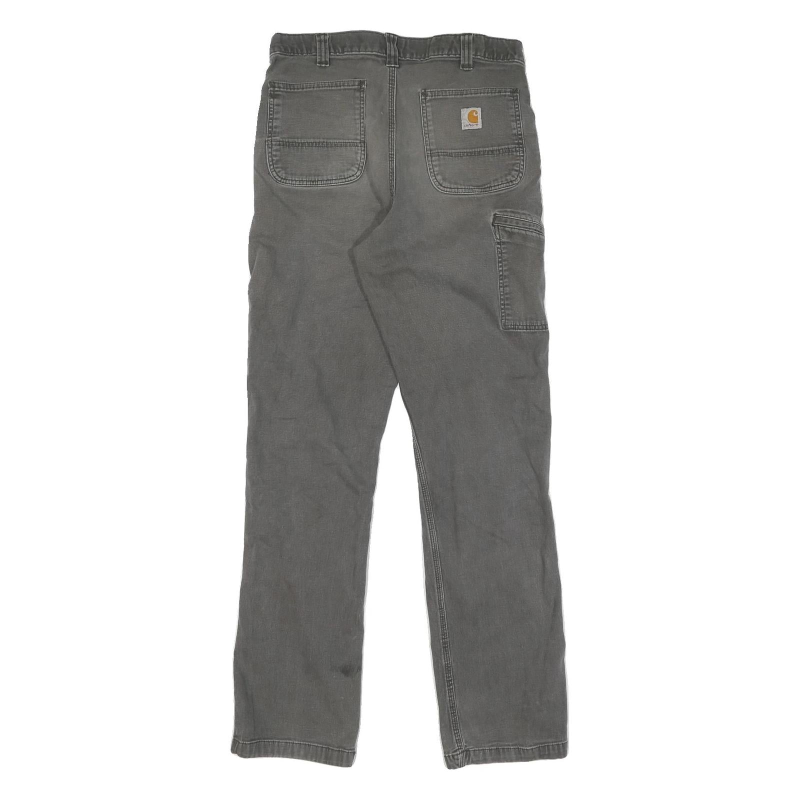 CARHARTT Mens Jeans Grey Regular Fit Straight Denim W34 L36 Workwear Utility