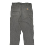 CARHARTT Mens Jeans Grey Regular Fit Straight Denim W34 L36 Workwear Utility