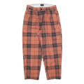 OBEY Womens Cotton Blend Rust & Black Check Regular Fit Straight Trousers W30