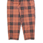 OBEY Womens Cotton Blend Rust & Black Check Regular Fit Straight Trousers W30