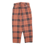 OBEY Womens Cotton Blend Rust & Black Check Regular Fit Straight Trousers W30