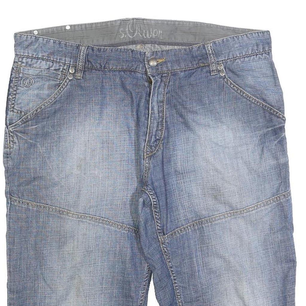 S OLIVER Mens Denim Shorts Blue Casual 2XL W40 Cotton Blend Comfortable Fit