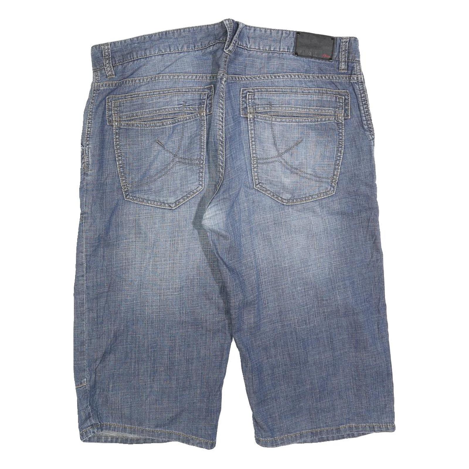 S OLIVER Mens Denim Shorts Blue Casual 2XL W40 Cotton Blend Comfortable Fit