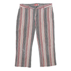 DICKIES Womens Cotton Blend Red & White Stripe Regular Straight Trousers W32 L23