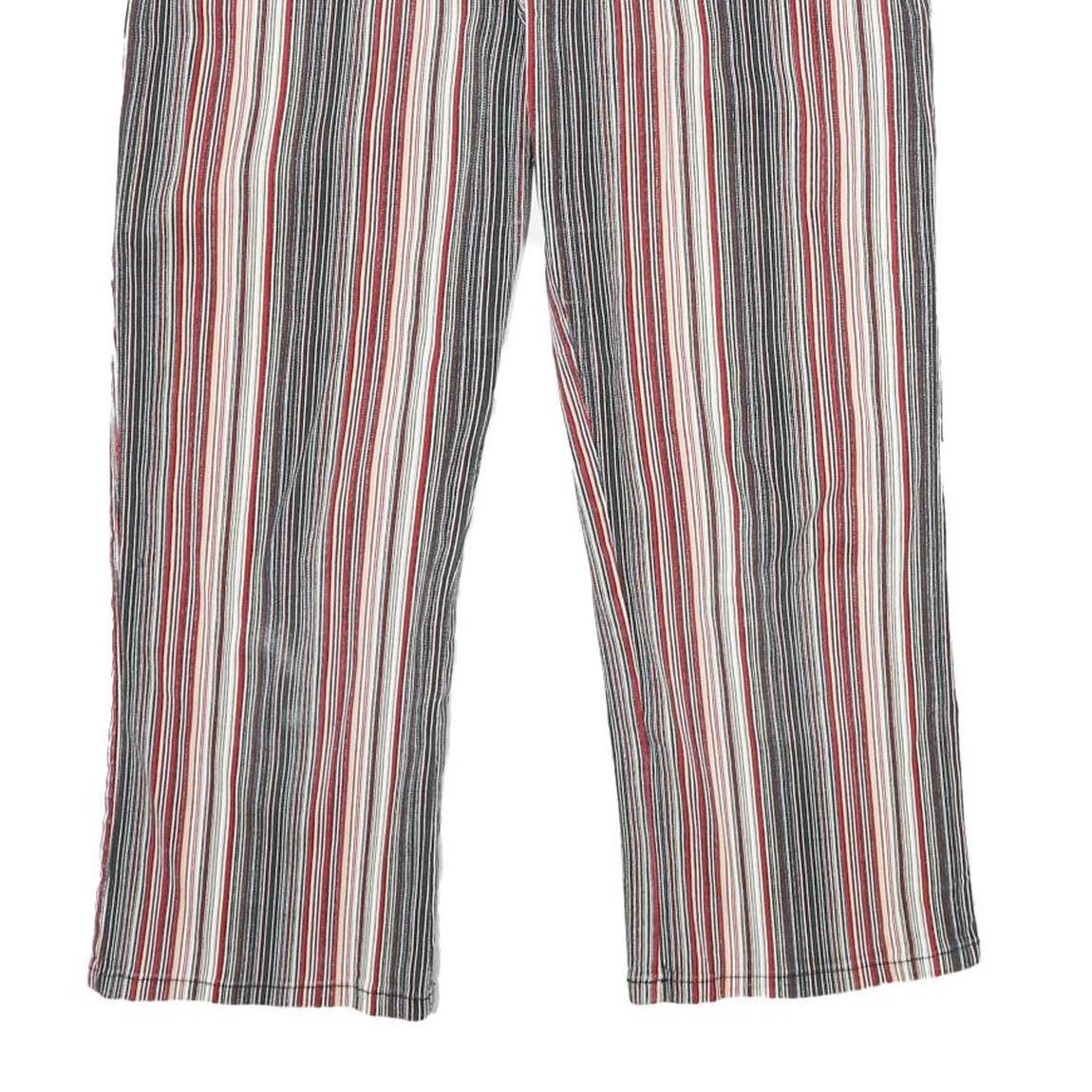 DICKIES Womens Cotton Blend Red & White Stripe Regular Straight Trousers W32 L23