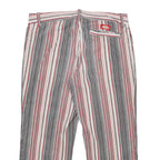 DICKIES Womens Cotton Blend Red & White Stripe Regular Straight Trousers W32 L23