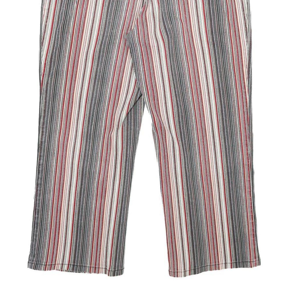 DICKIES Womens Cotton Blend Red & White Stripe Regular Straight Trousers W32 L23