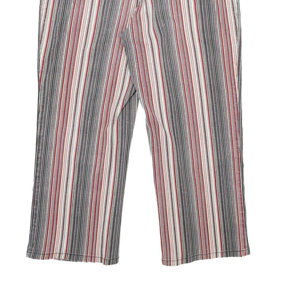 DICKIES Womens Cotton Blend Red & White Stripe Regular Straight Trousers W32 L23