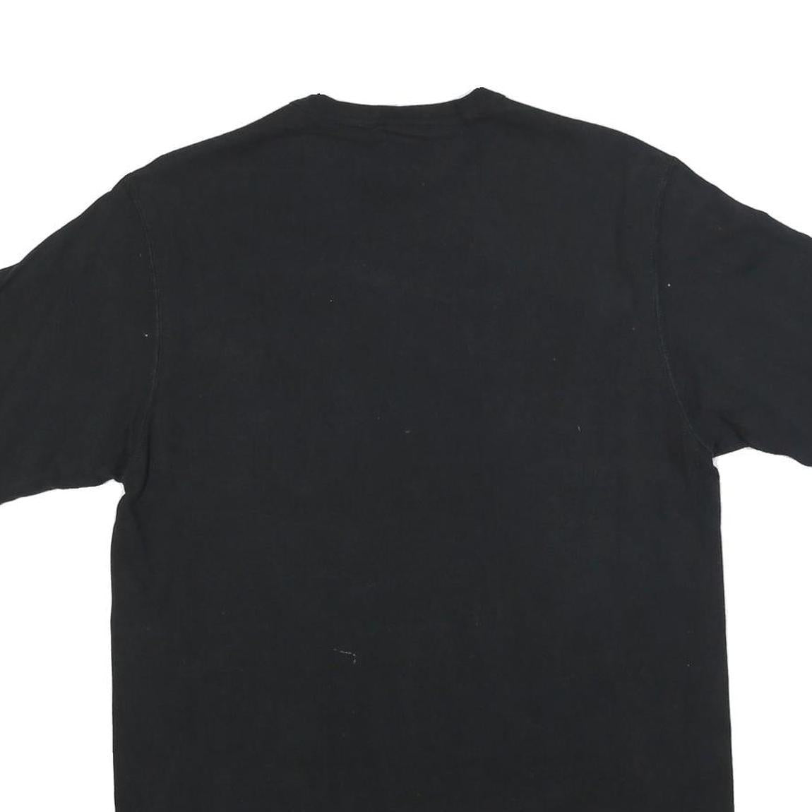 CHAMPION Mens Black Graphic T-Shirt L Short Sleeve Crew Neck Cotton Blend