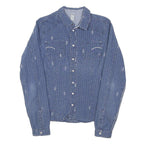 G-STAR Womens Blue Printed Shirt M Casual Button-Up Lightweight Cotton Blend