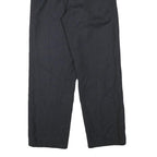 Womens Wool Blend Black Regular Fit Straight Leg Trousers W26 L27 Classic Zip