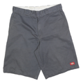 DICKIES Mens Shorts Grey Casual Regular L W36 Workwear Cotton Blend
