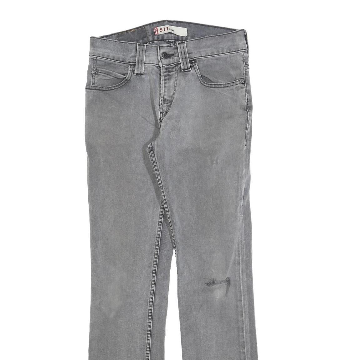 LEVI'S 511 Slim Mens Jeans Grey Slim Skinny Denim Light W28 L32 Casual