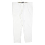 SONNY BONO Womens Cotton Blend White Slim Trousers W34 L27 Casual Zip Fit