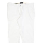 SONNY BONO Womens Cotton Blend White Slim Trousers W34 L27 Casual Zip Fit