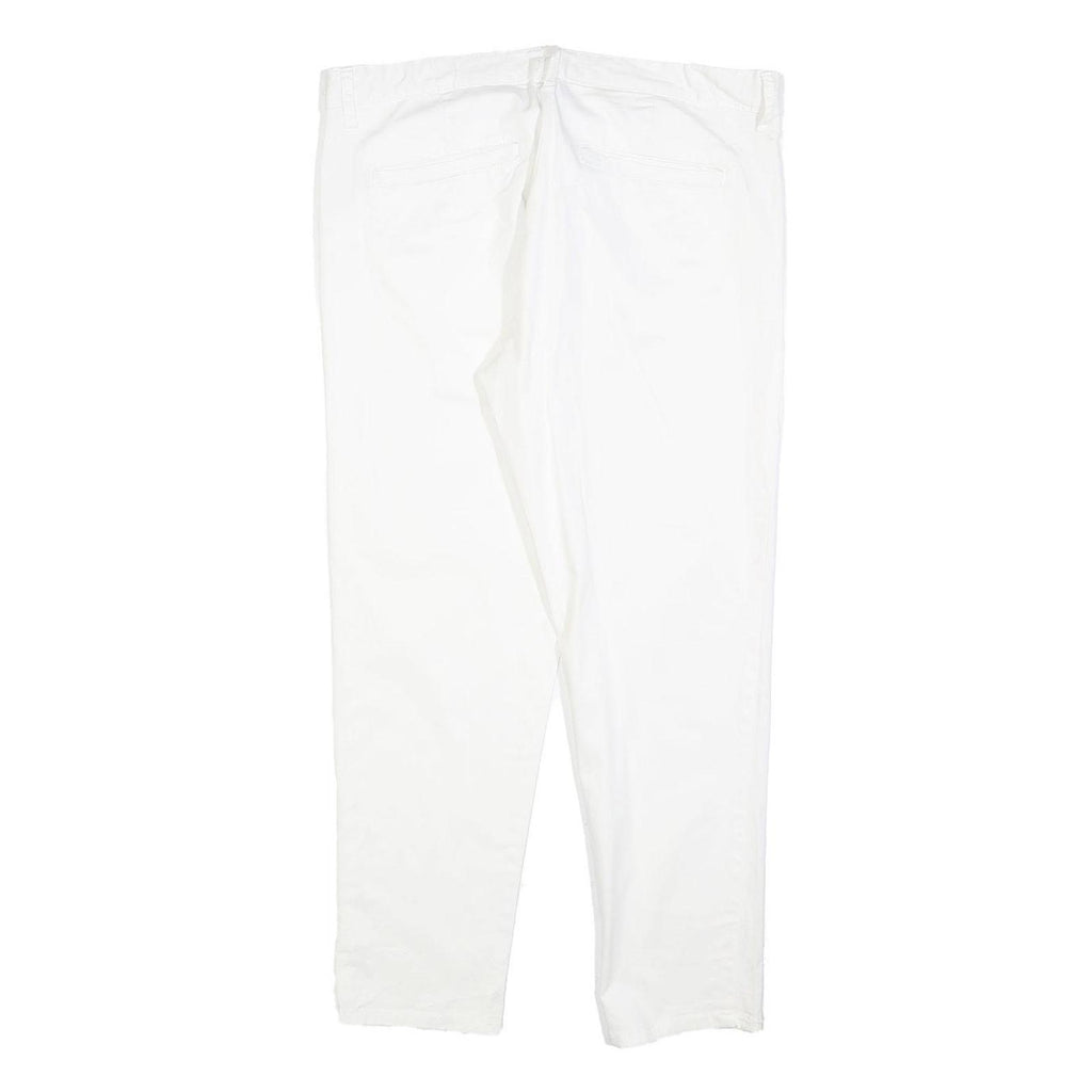 SONNY BONO Womens Cotton Blend White Slim Trousers W34 L27 Casual Zip Fit