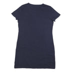 CALVIN KLEIN Womens Navy Blue Bodycon Cotton Blend Short Sleeve Mini Dress L