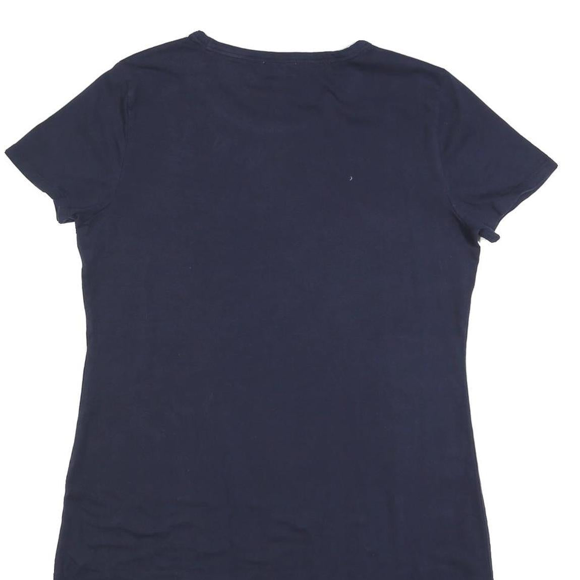 CALVIN KLEIN Womens Navy Blue Bodycon Cotton Blend Short Sleeve Mini Dress L