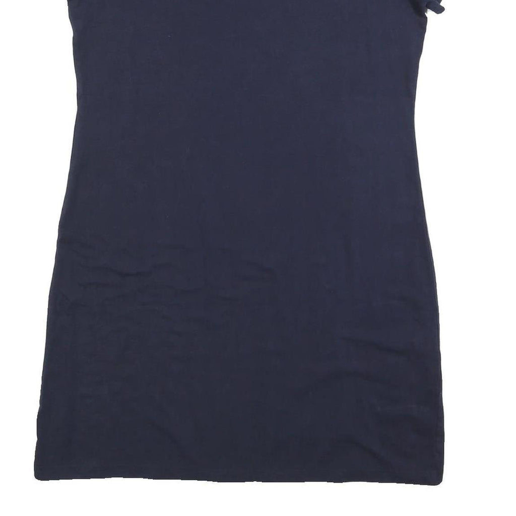 CALVIN KLEIN Womens Navy Blue Bodycon Cotton Blend Short Sleeve Mini Dress L