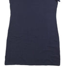 CALVIN KLEIN Womens Navy Blue Bodycon Cotton Blend Short Sleeve Mini Dress L