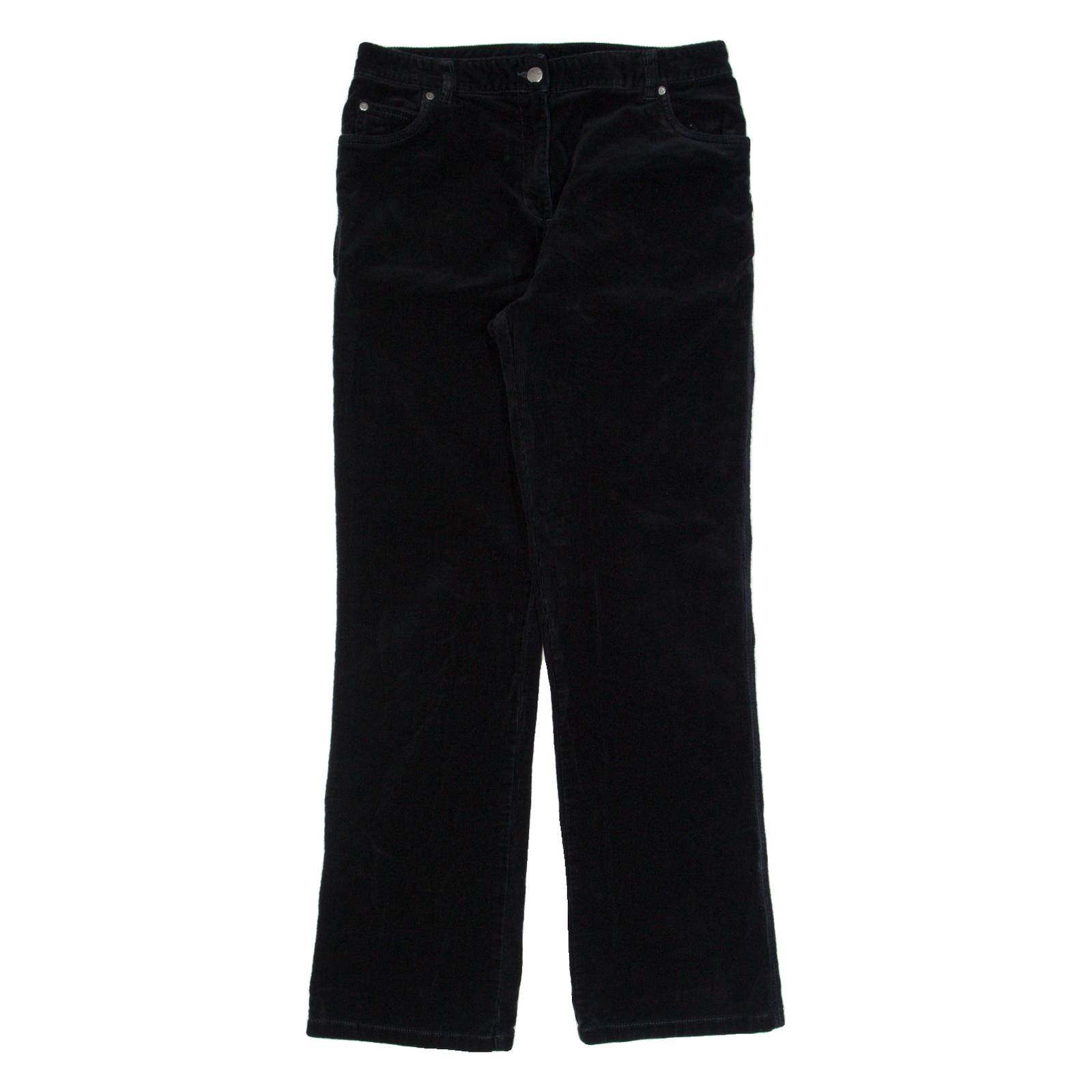 WOOLRICH Womens Corduroy Trousers Black Regular Straight W30 L32