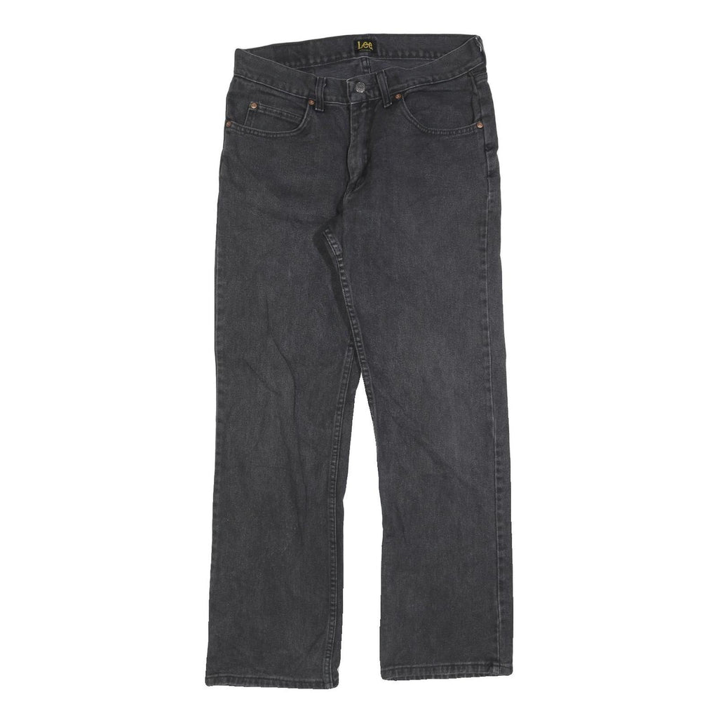 LEE Mens Regular Fit Black Denim Jeans Cotton Blend Zip W32 L32 Classic Style