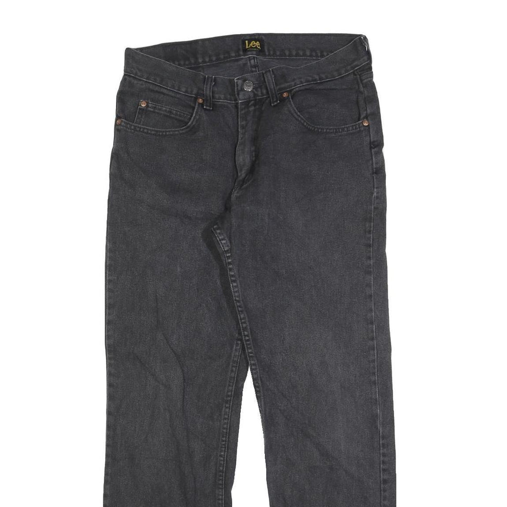 LEE Mens Regular Fit Black Denim Jeans Cotton Blend Zip W32 L32 Classic Style