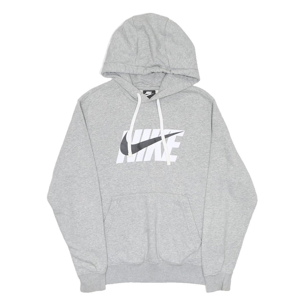 NIKE Mens Grey Hoodie S Cotton Blend Pullover Sportswear Casual