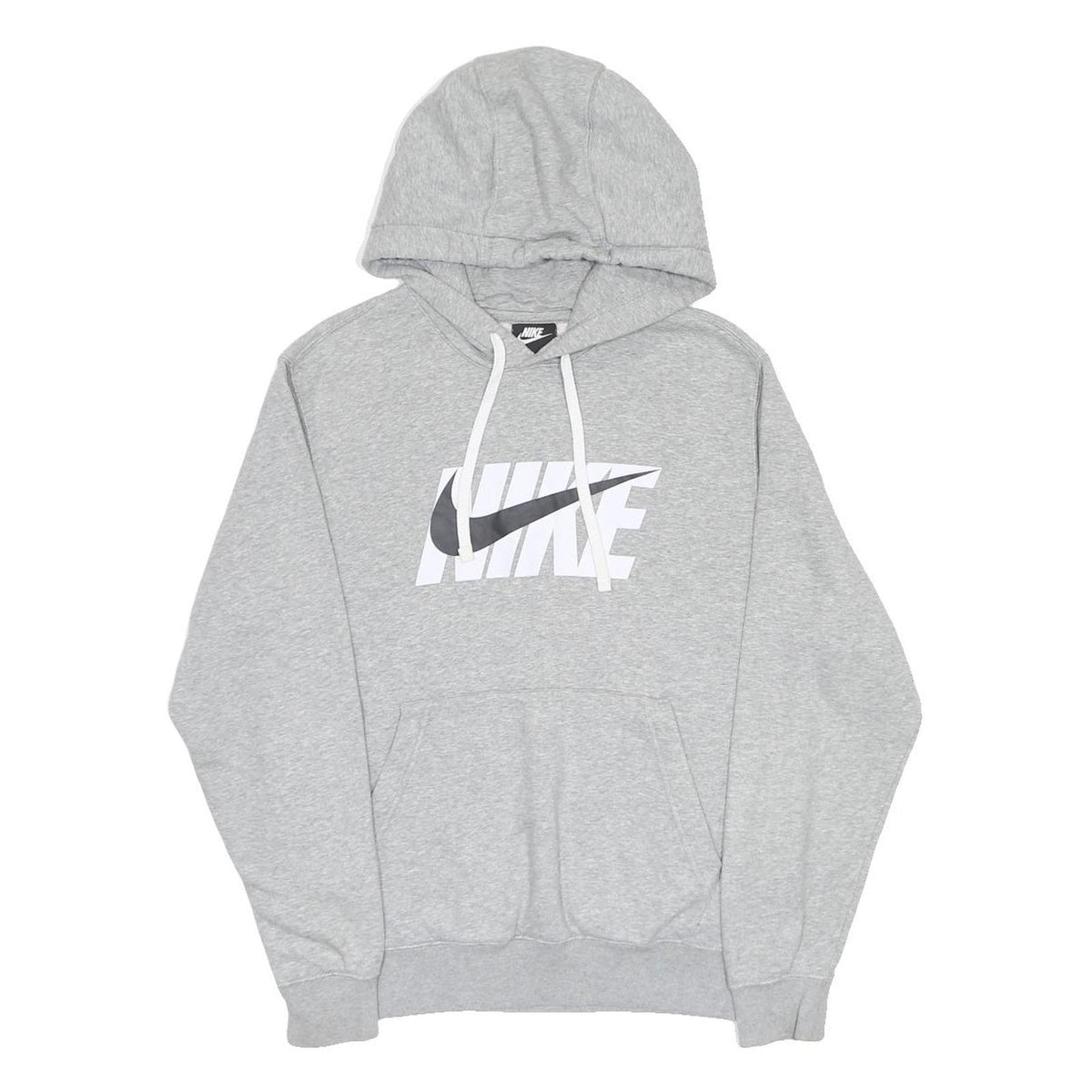 NIKE Mens Grey Hoodie S Cotton Blend Pullover Sportswear Casual