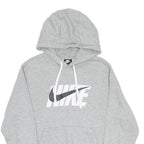NIKE Mens Grey Hoodie S Cotton Blend Pullover Sportswear Casual