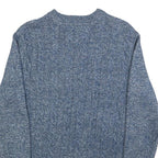 TOMMY HILFIGER Mens Blue Patterned Cotton Blend Jumper Crew Neck Cable Knit XS