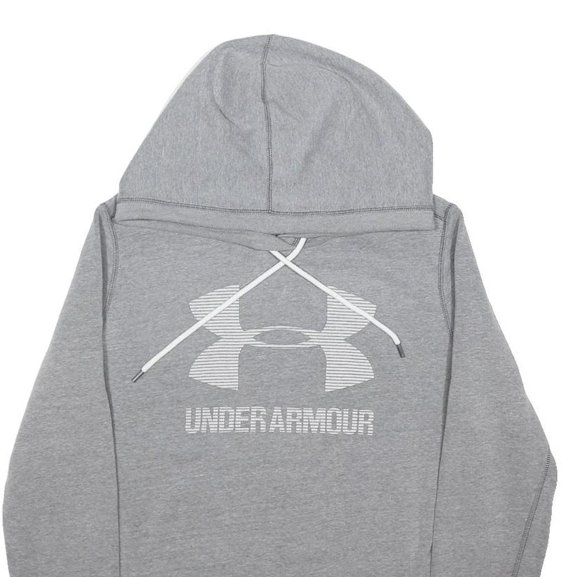 UNDER ARMOUR Mens Grey Hoodie S Cotton Blend Pullover Sportswear Casual