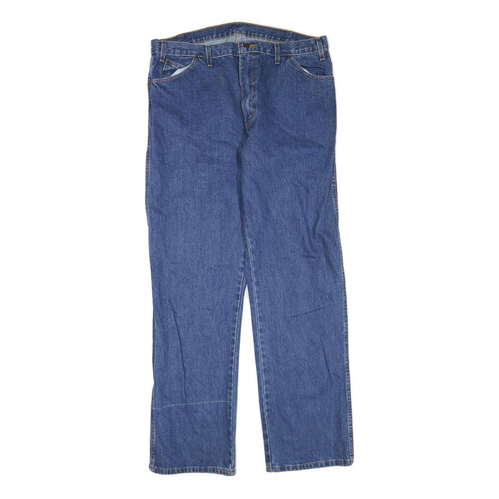 DICKIES Womens Regular Fit Blue Denim Jeans W38 L34 Zip Closure Casual