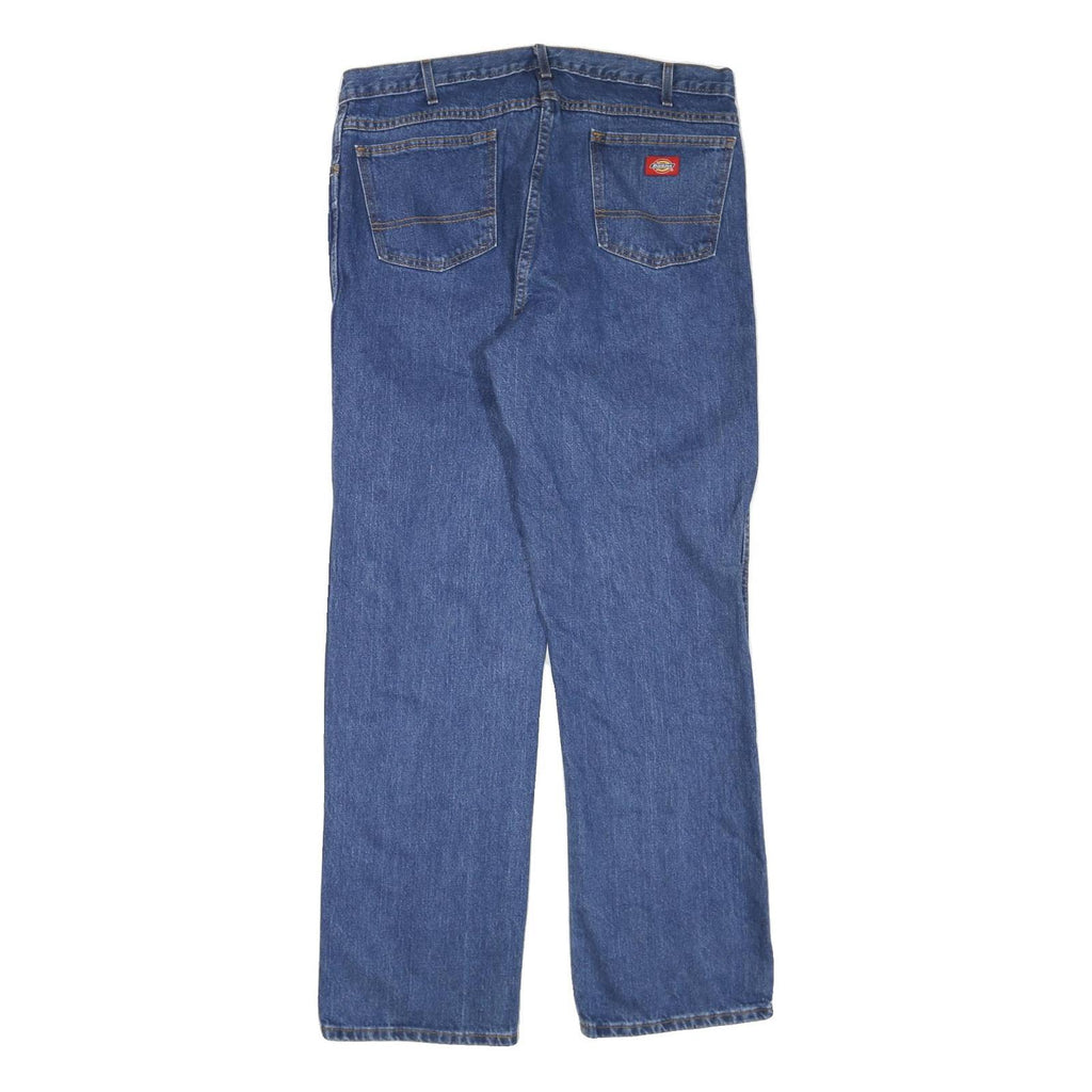 DICKIES Womens Regular Fit Blue Denim Jeans W38 L34 Zip Closure Casual