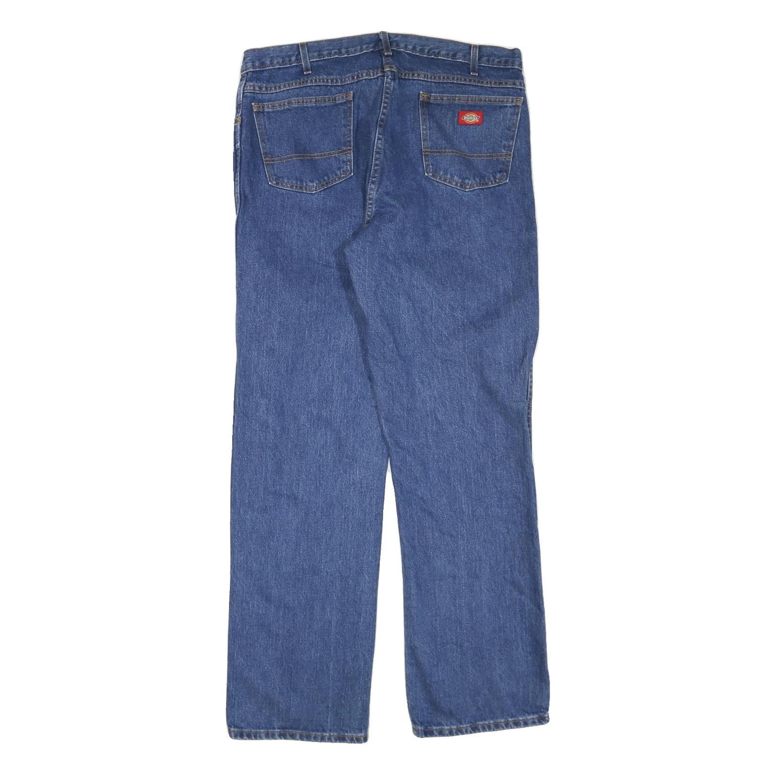 DICKIES Womens Regular Fit Blue Denim Jeans W38 L34 Zip Closure Casual