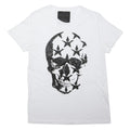 PHILIPP PLEIN Mens White Skull Graphic T-Shirt M Short Sleeve Crew Neck Cotton
