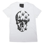 PHILIPP PLEIN Mens White Skull Graphic T-Shirt M Short Sleeve Crew Neck Cotton