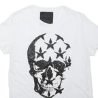 PHILIPP PLEIN Mens White Skull Graphic T-Shirt M Short Sleeve Crew Neck Cotton