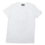PHILIPP PLEIN Mens White Skull Graphic T-Shirt M Short Sleeve Crew Neck Cotton