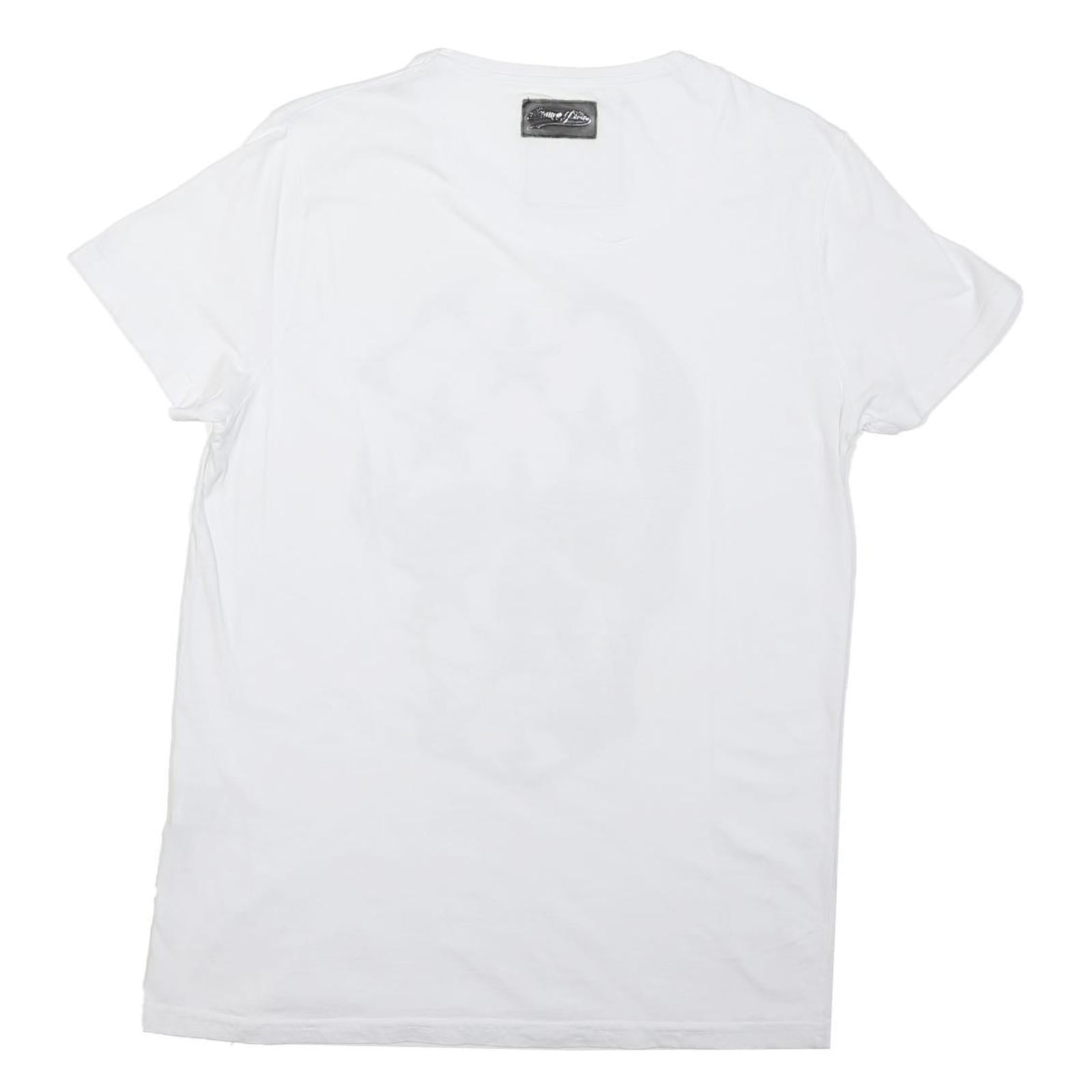 PHILIPP PLEIN Mens White Skull Graphic T-Shirt M Short Sleeve Crew Neck Cotton