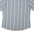 WRANGLER Mens Blue & Grey Striped Cotton Blend Shirt L Casual Summer Button