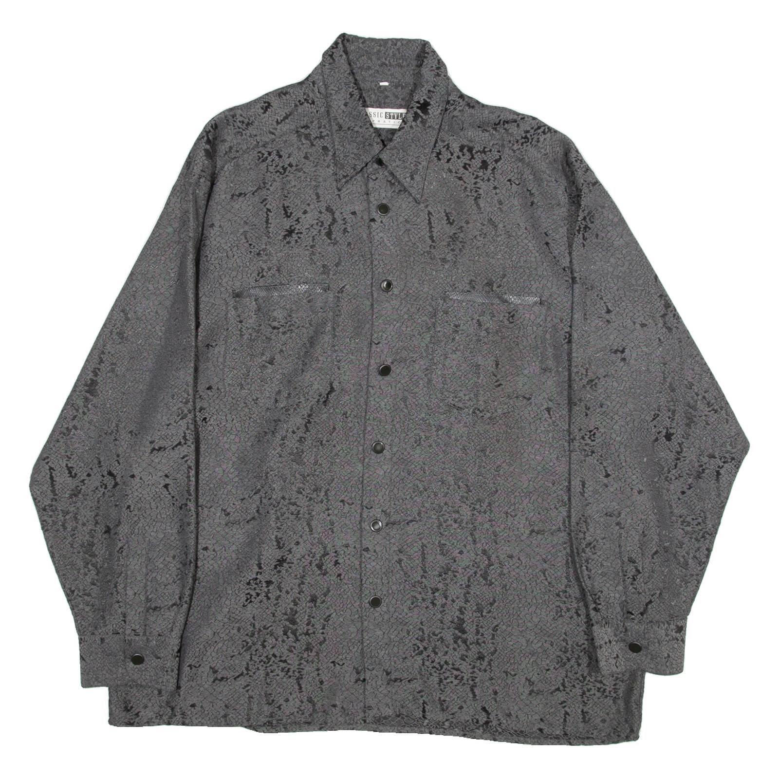 CLASSIC STYLE Mens Shirt Grey Long Sleeve 2XL