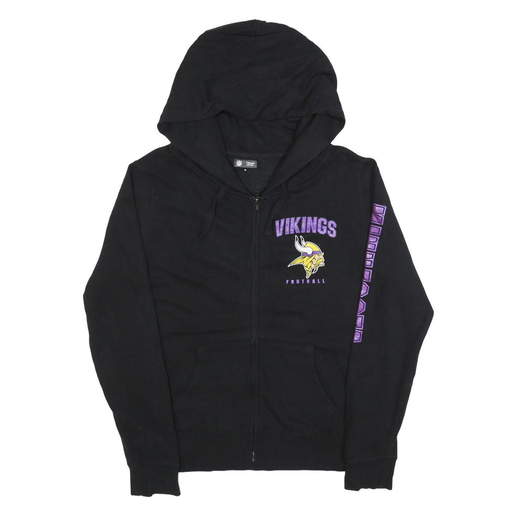 NFL Womens Black Vikings ¼ Zip Hoodie XL Football Team Sweatshirt